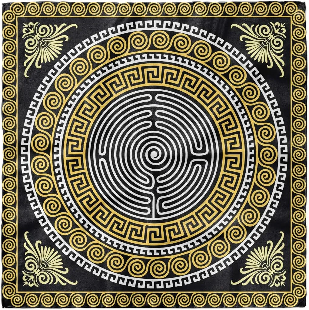Ambesonne Greek Key Headscarf, Classical Intricate, Hijab Scarf