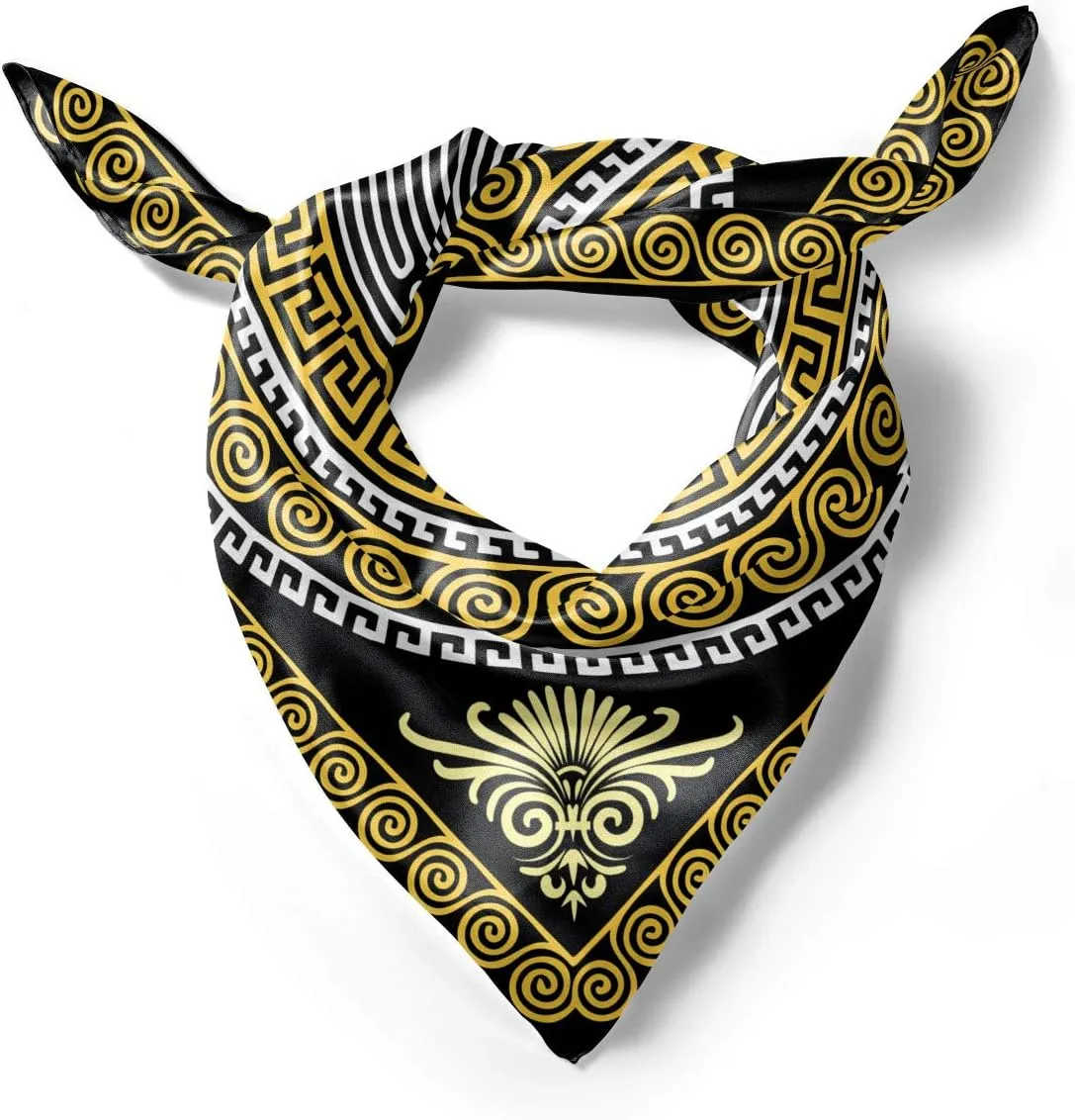 Ambesonne Greek Key Headscarf, Classical Intricate, Hijab Scarf