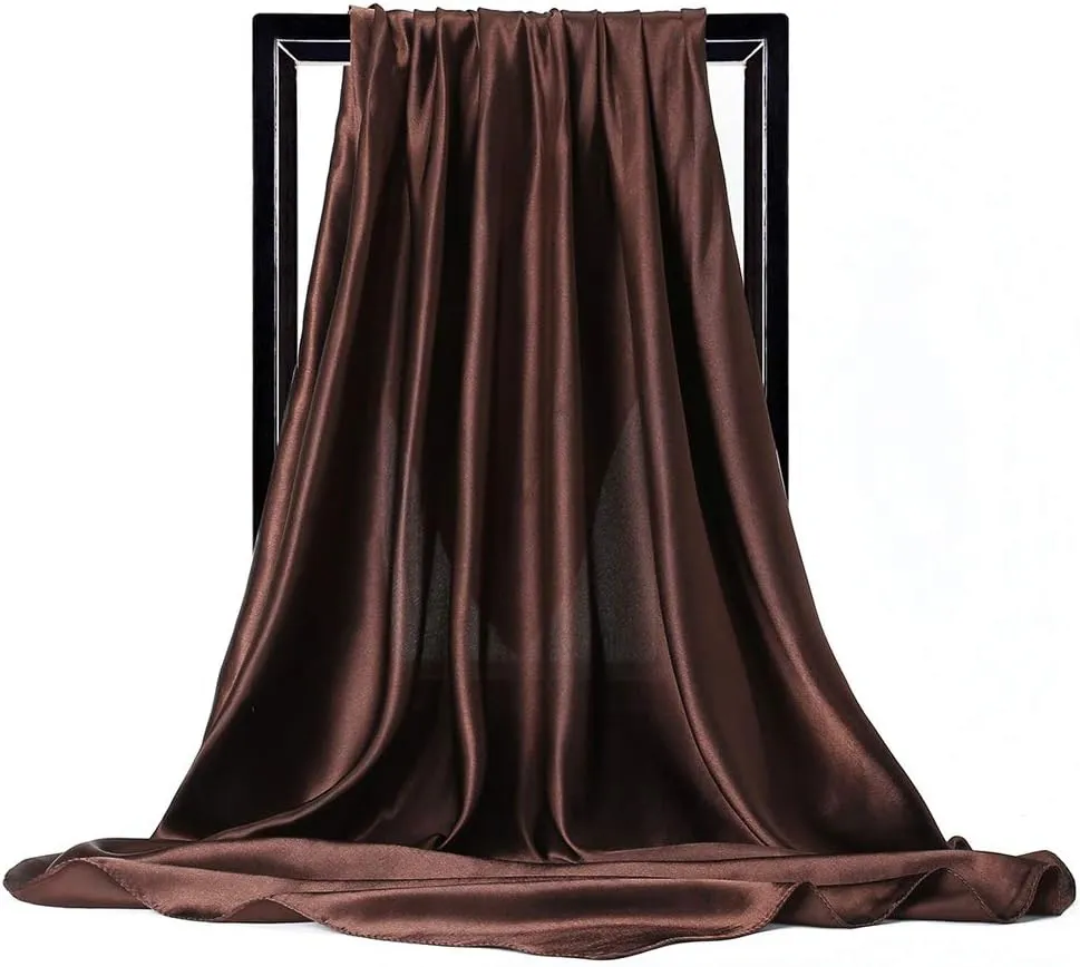 ASUITOFK 35" Womens Large Satin Square Scarf Silk Feeling Hair Wrapping Gift Headscarf Scarves