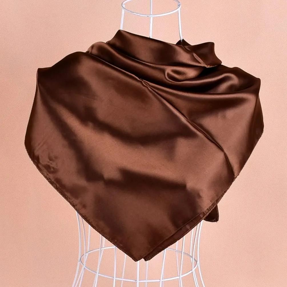ASUITOFK 35" Womens Large Satin Square Scarf Silk Feeling Hair Wrapping Gift Headscarf Scarves