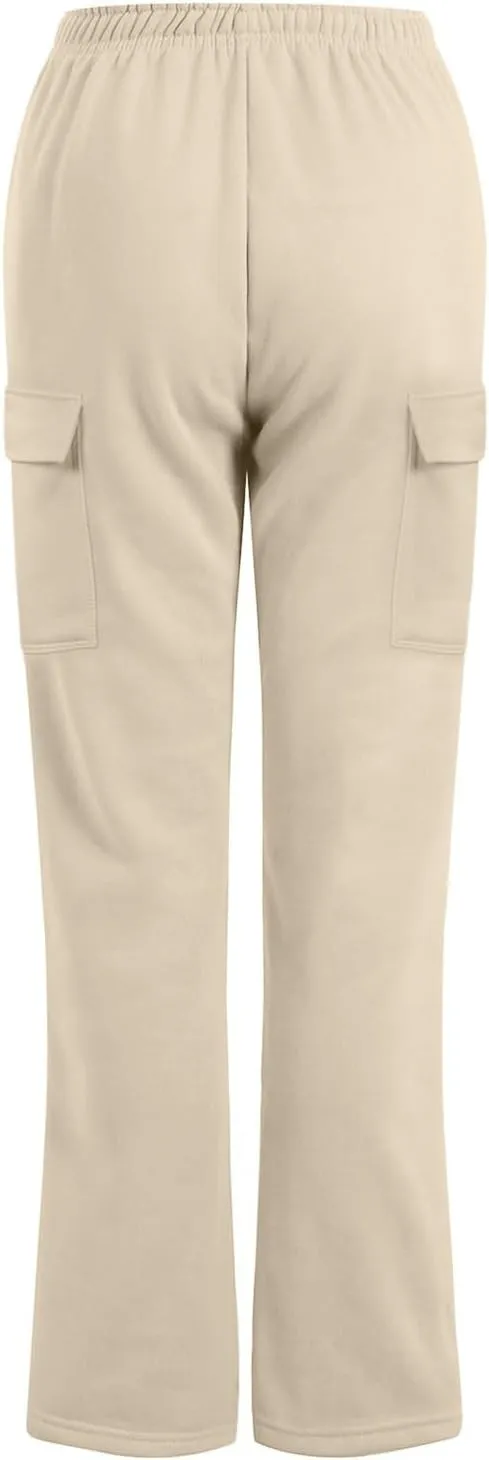 Baggy Sweatpants for Women Tapered Spring Running Joggers Modern Solid Fitted Pants Comfy Elastic Waist with Pockets