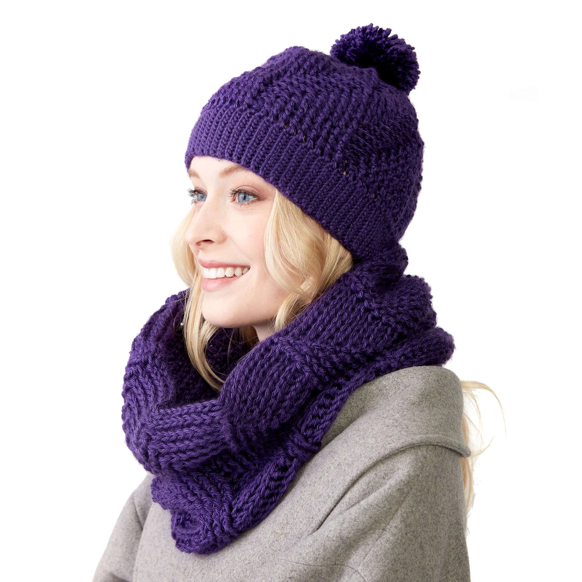Caron Twist 'n' Shout Crochet Hat and Cowl