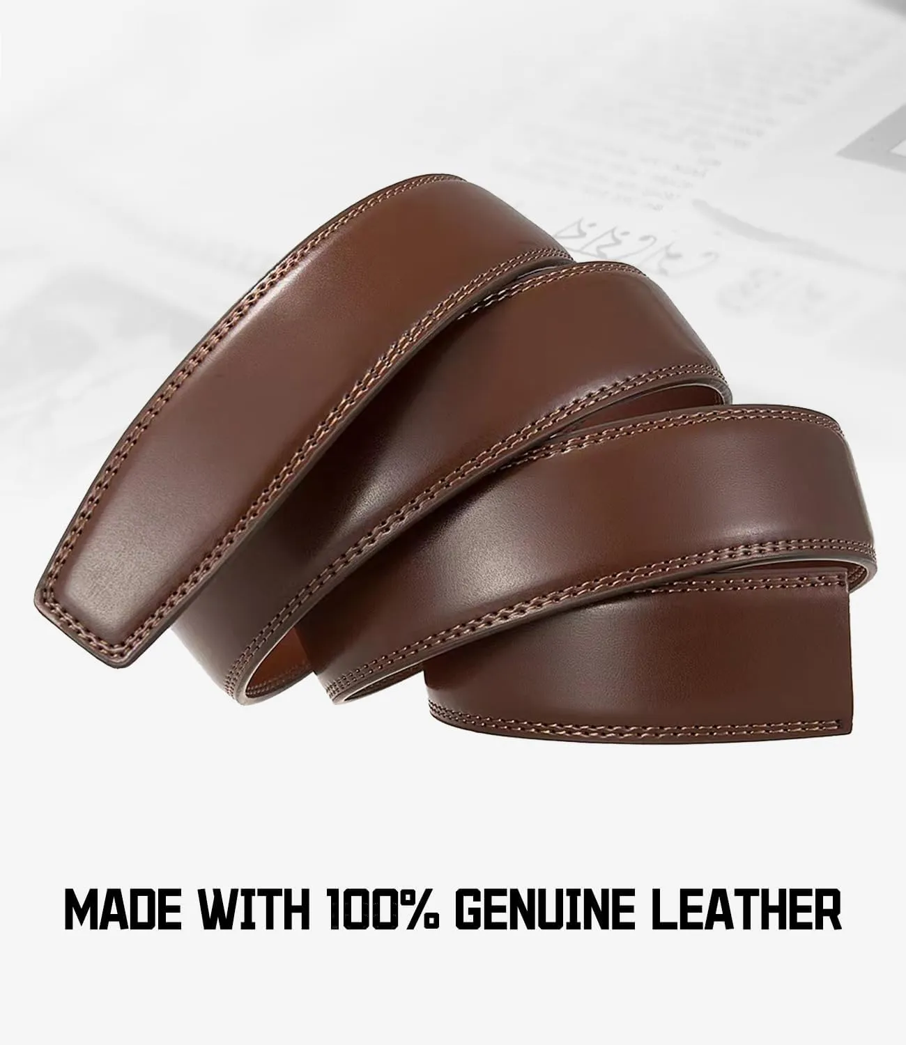 Custom Men's Belt,Personalized Engraved Name 1 3/8" Leather Ratchet Dress Belt,Customizable Fit,Elegant Gift Box