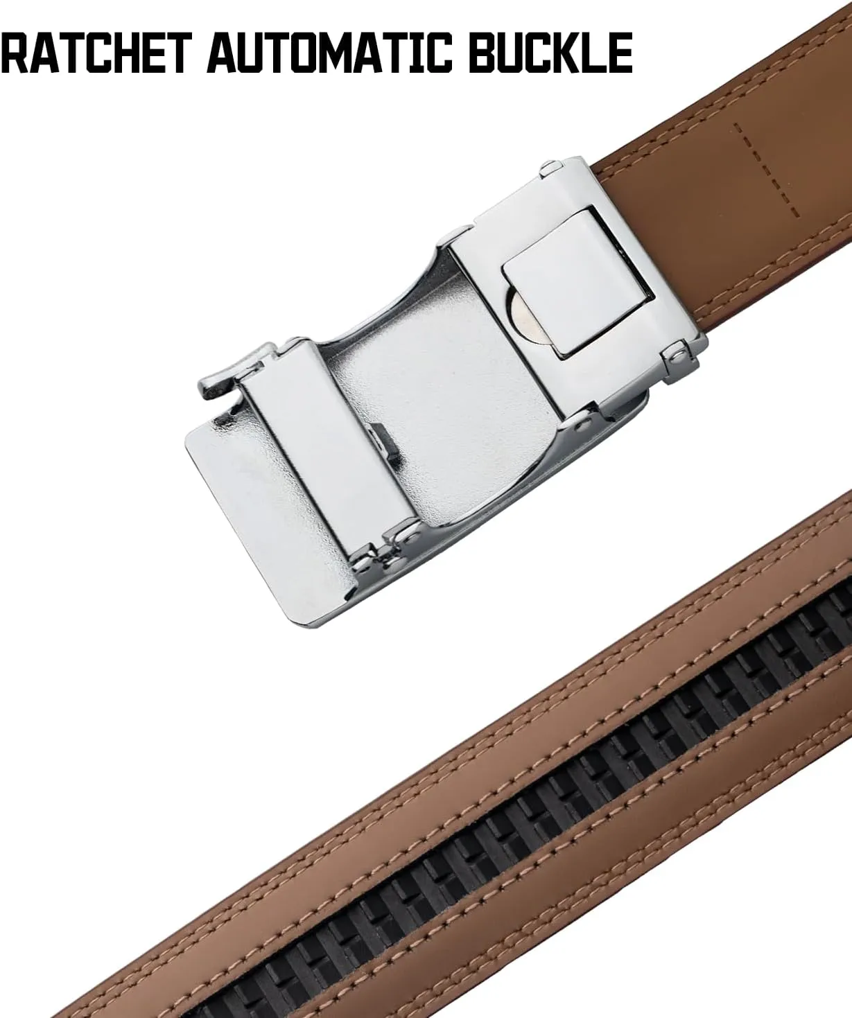 Custom Men's Belt,Personalized Engraved Name 1 3/8" Leather Ratchet Dress Belt,Customizable Fit,Elegant Gift Box