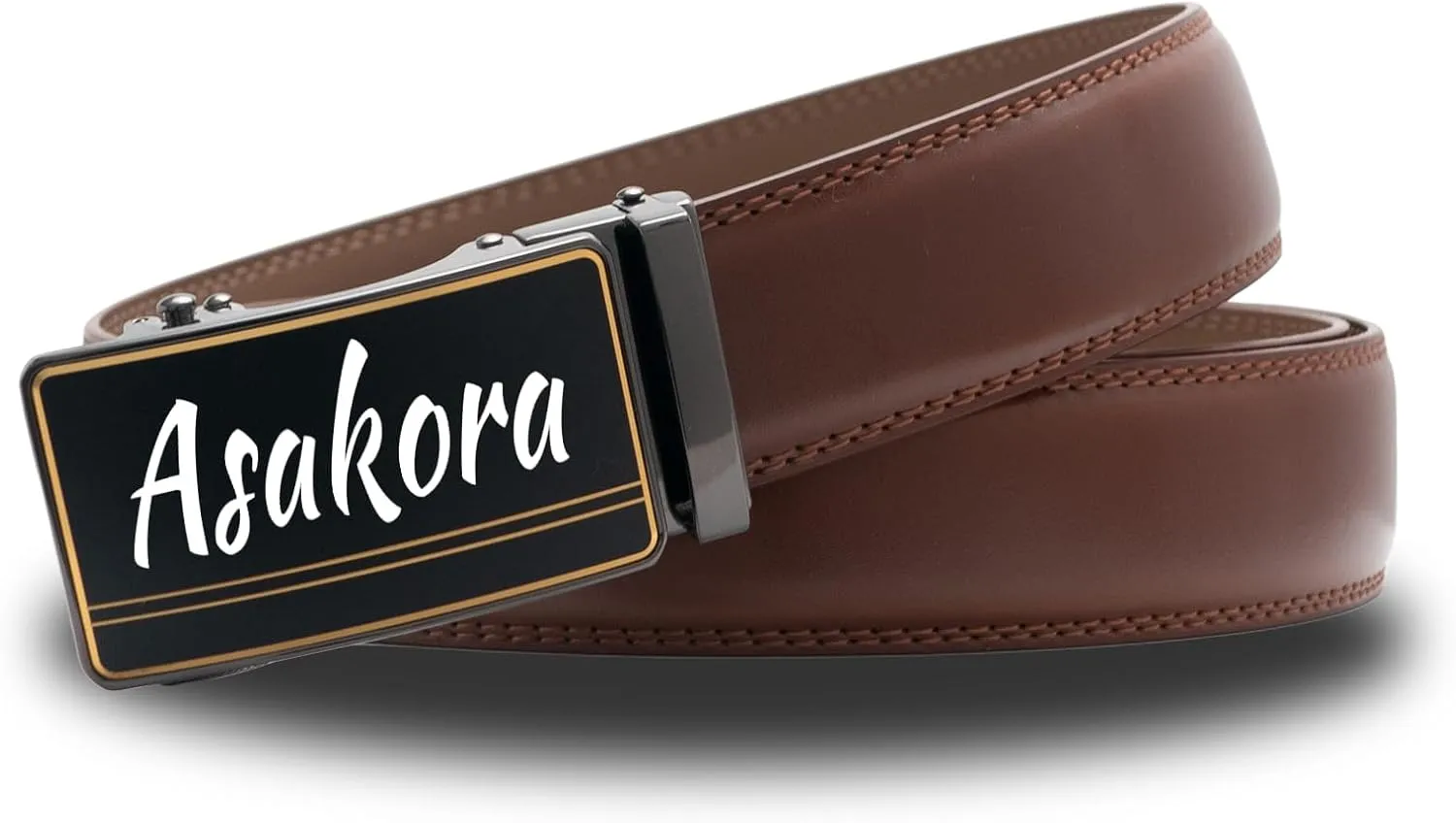 Custom Men's Belt,Personalized Engraved Name 1 3/8" Leather Ratchet Dress Belt,Customizable Fit,Elegant Gift Box