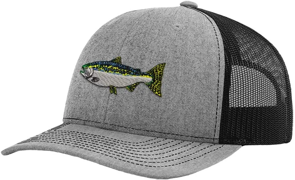Custom Richardson Trucker Hat Fish Steelhead Embroidery Design Mesh Baseball Cap