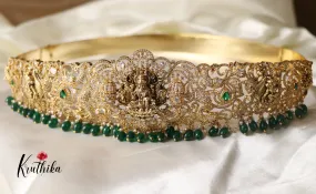 Designer AD Victorian Hip Belt-Green Beads V157
