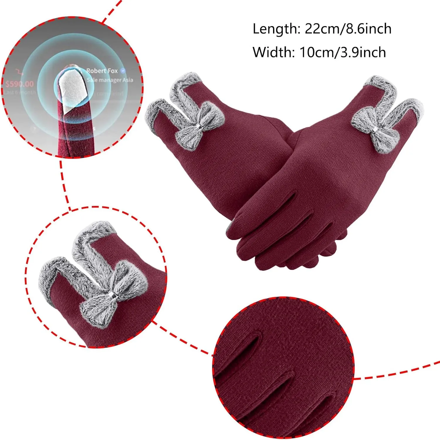 Driving Motorcycle Gloves Winter Gloves Men Women Cold Weather Touchscreen Knit Warm Gloves