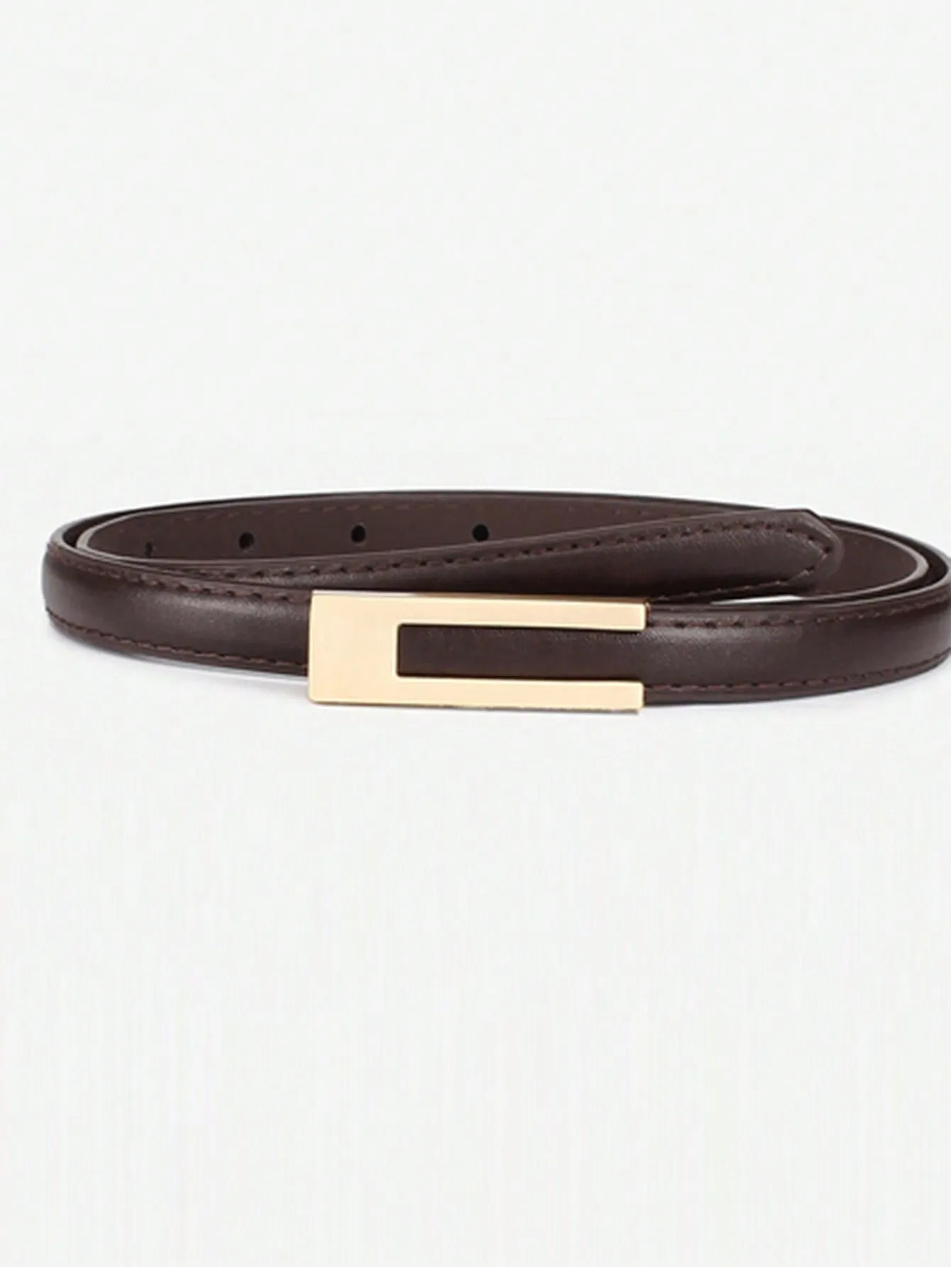 Elegant 1pc Women's Black Vintage Skinny Belt For Dress, Shirt, Suit & Daily Wear