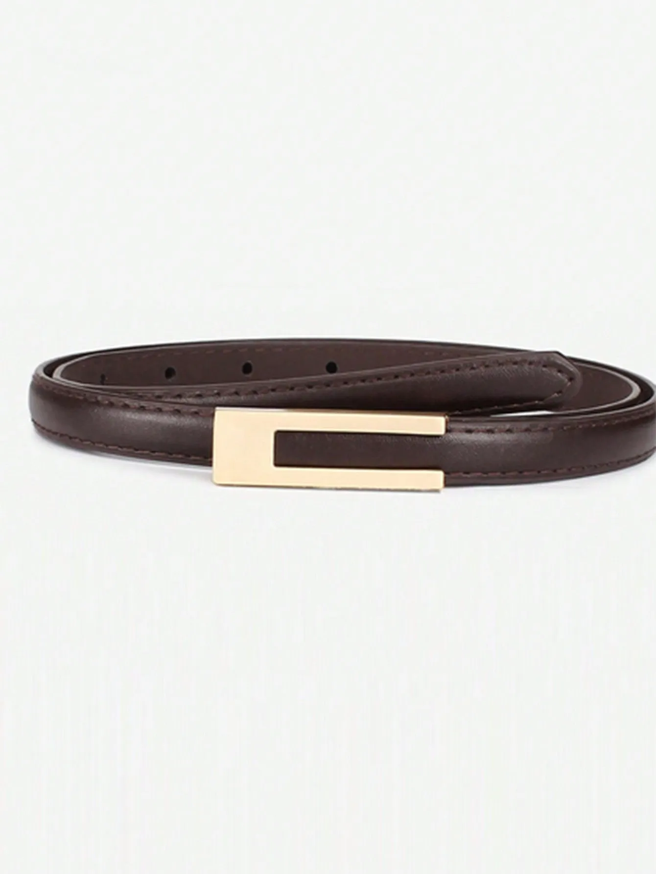 Elegant 1pc Women's Black Vintage Skinny Belt For Dress, Shirt, Suit & Daily Wear