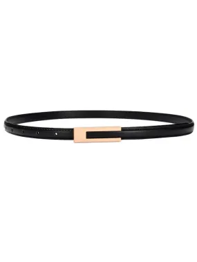 Elegant 1pc Women's Black Vintage Skinny Belt For Dress, Shirt, Suit & Daily Wear