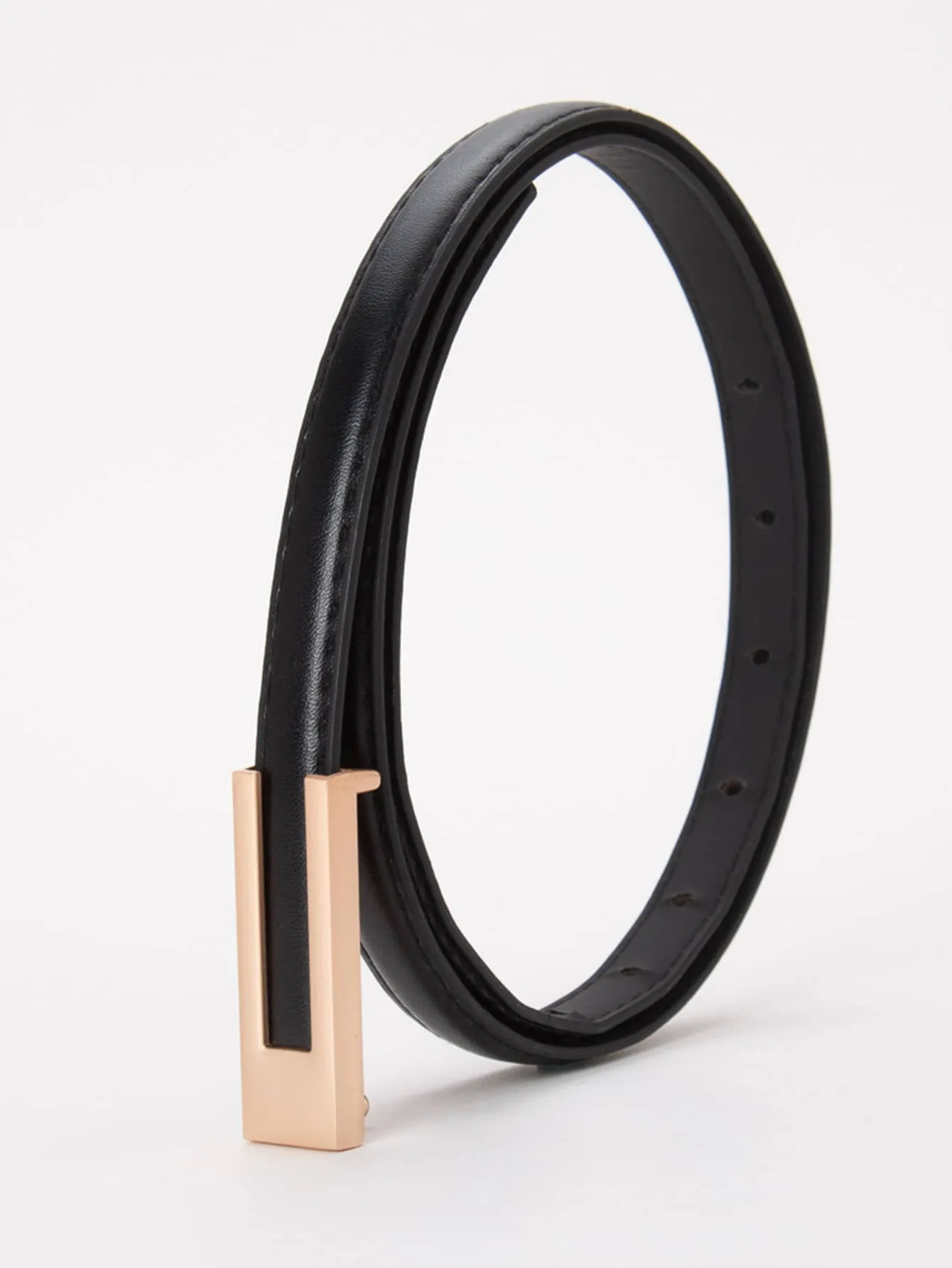 Elegant 1pc Women's Black Vintage Skinny Belt For Dress, Shirt, Suit & Daily Wear