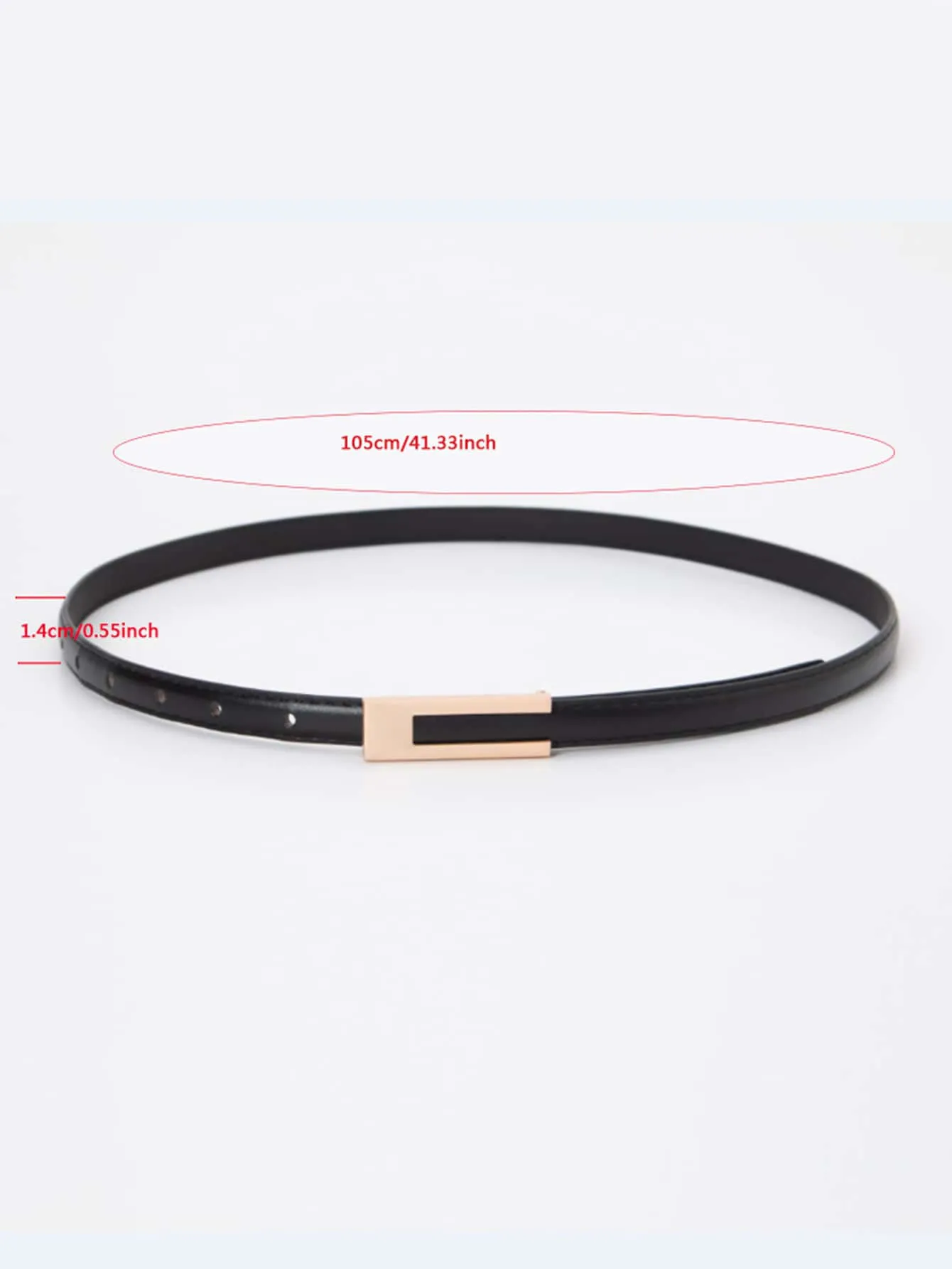 Elegant 1pc Women's Black Vintage Skinny Belt For Dress, Shirt, Suit & Daily Wear