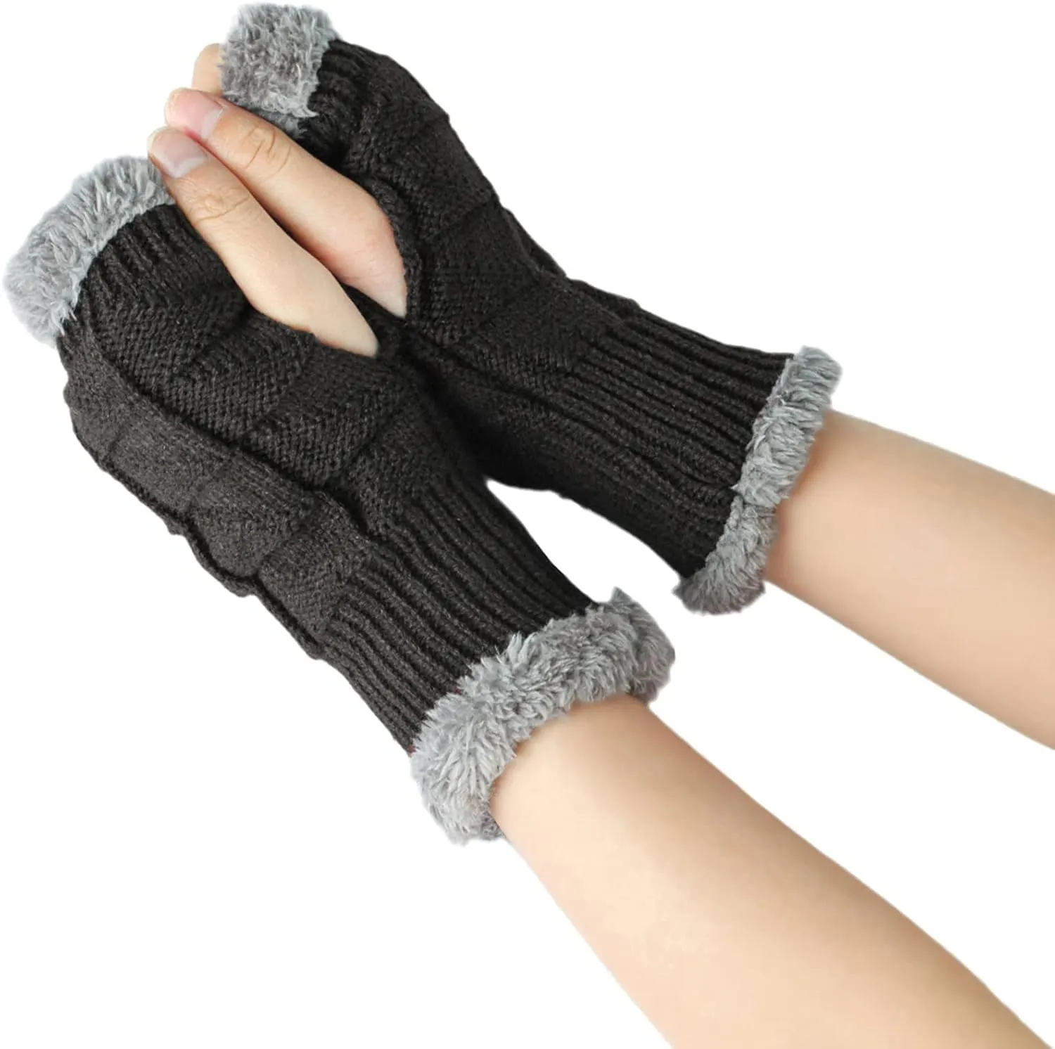 FUDERU Touchscreen Winter Knit Gloves Warm Touchscreen Mittens for Texting Hiking, Multicoloured s Christmas