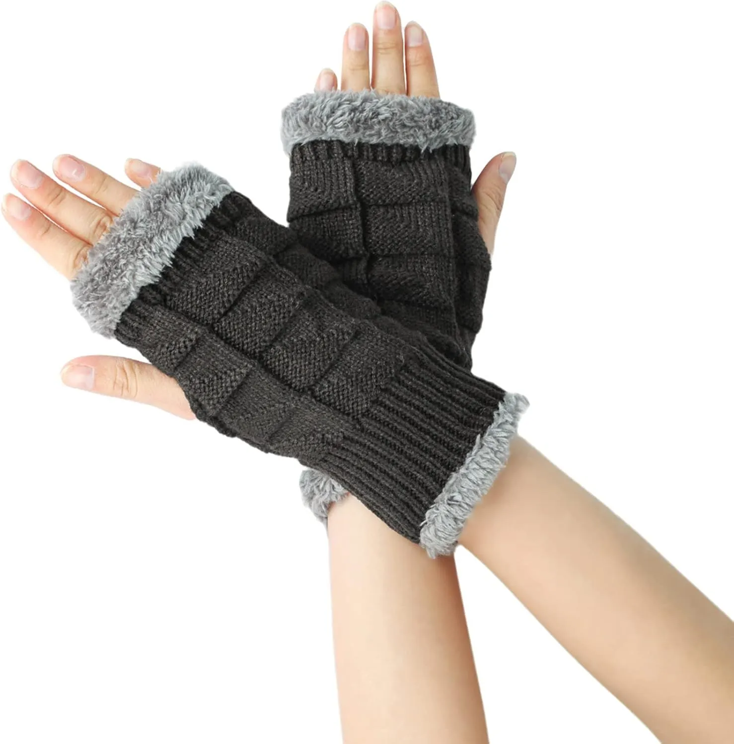 FUDERU Touchscreen Winter Knit Gloves Warm Touchscreen Mittens for Texting Hiking, Multicoloured s Christmas