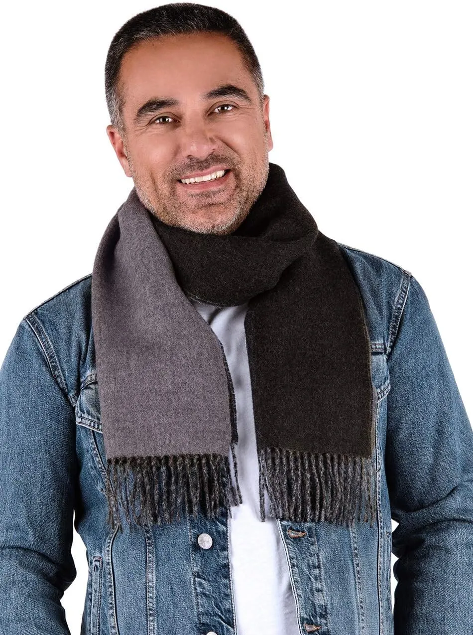 Inca Fashions - Alpaca Wool Scarf - 100% Pure Baby Alpaca - Double Sided Reversible Contrast Scarf