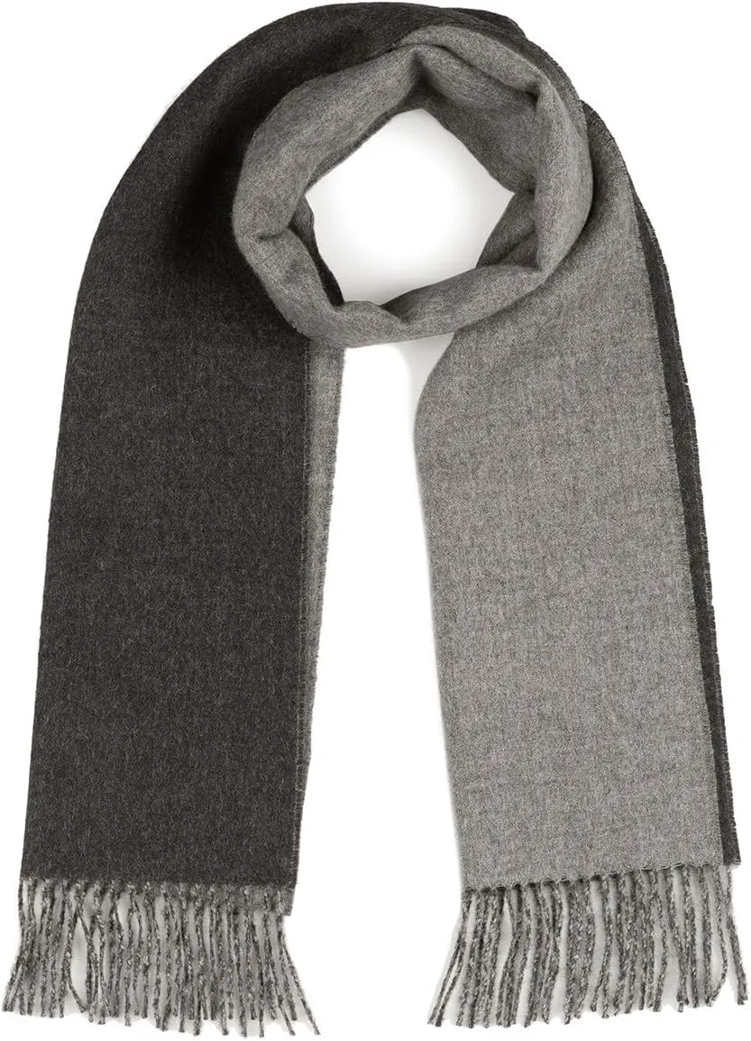 Inca Fashions - Alpaca Wool Scarf - 100% Pure Baby Alpaca - Double Sided Reversible Contrast Scarf