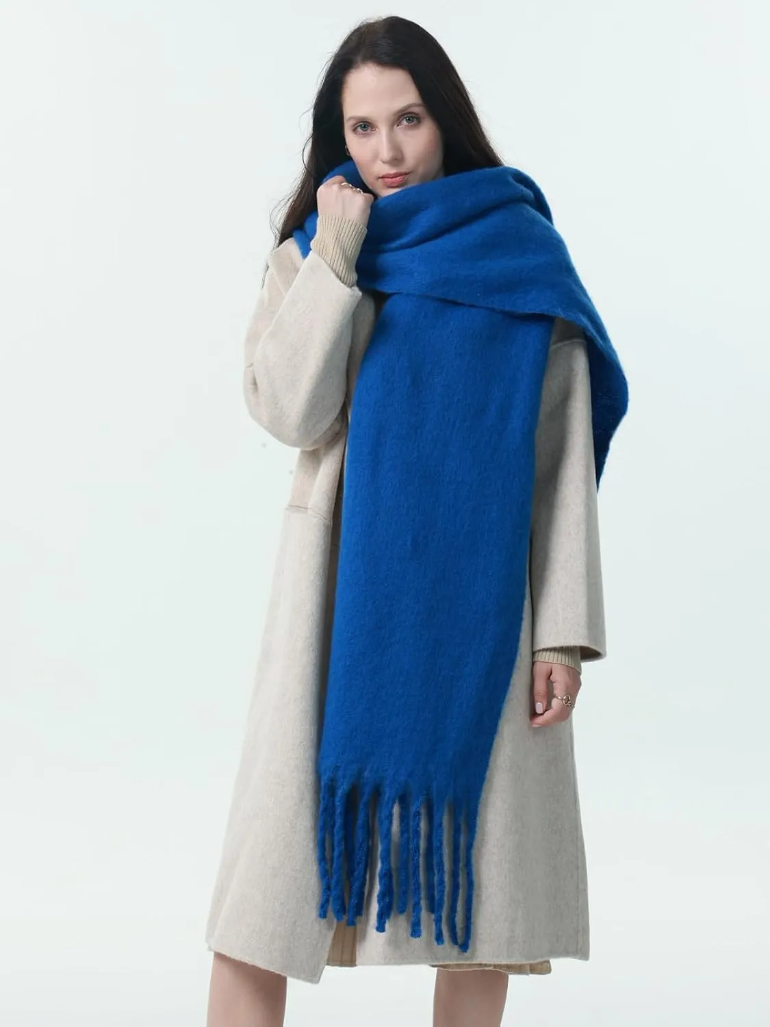 kaliya Womens Chunky Oversized Plaid Winter Scarf for Women,Women's Fashion Colorful Christmas Blanket Scarf Ladies Scarves