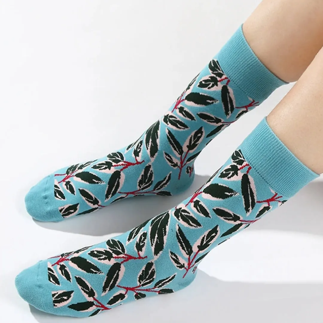 Leaf Pattern Socks the Sock Panda (Adult Medium - Women's Shoe Sizes 5-10)
