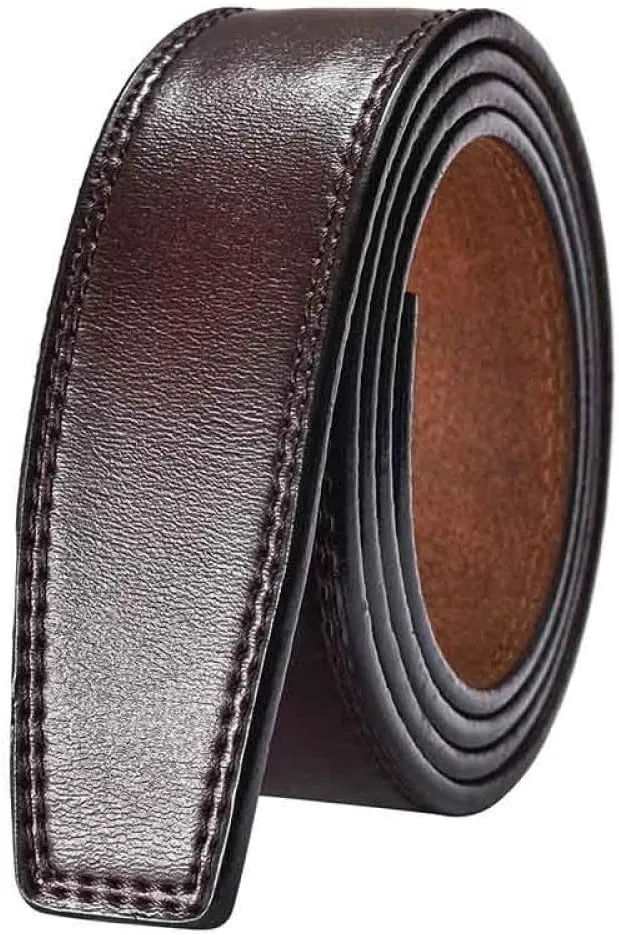 leather No Buckle 3.5cm Wide Real Genuine Leather Belt Without Automatic Buckle Strap Belts Men