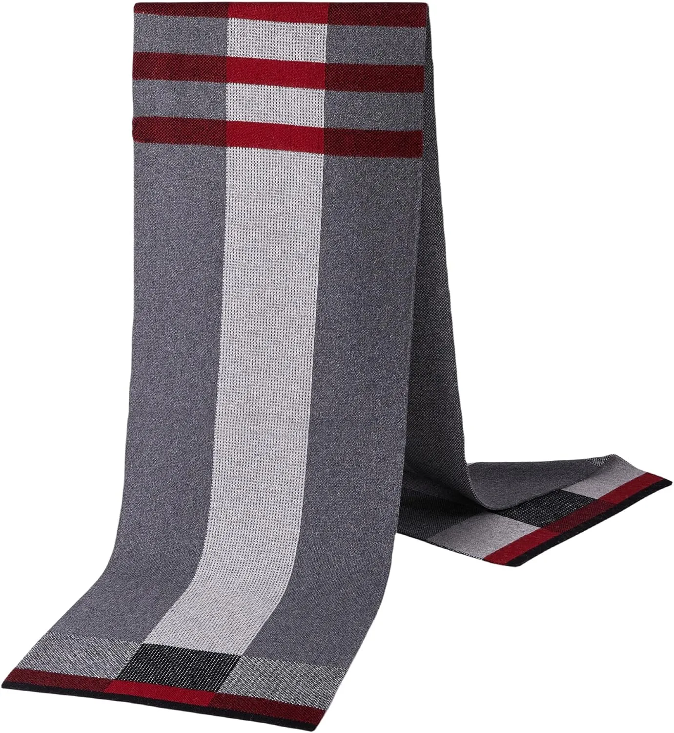 Men Winter Cashmere Scarf Wool Soft Warm Knitted Plaid Scarves for Men