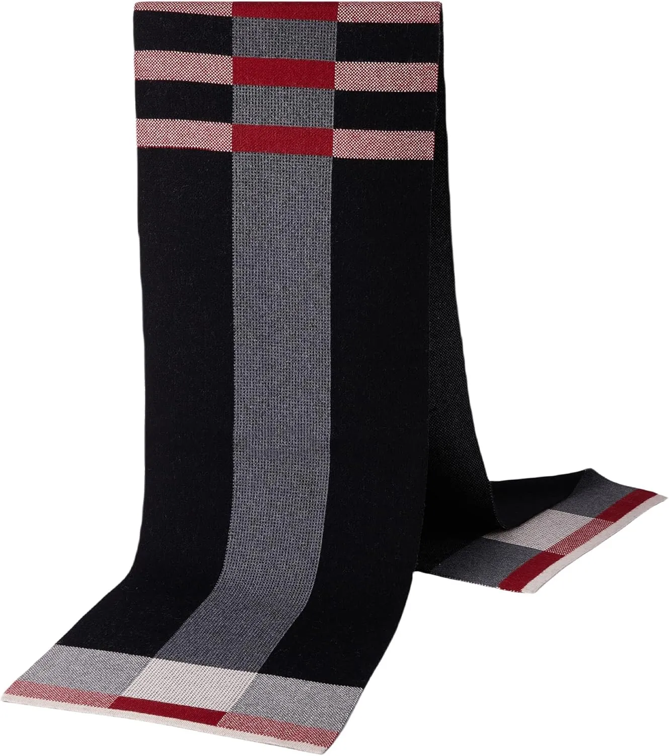 Men Winter Cashmere Scarf Wool Soft Warm Knitted Plaid Scarves for Men