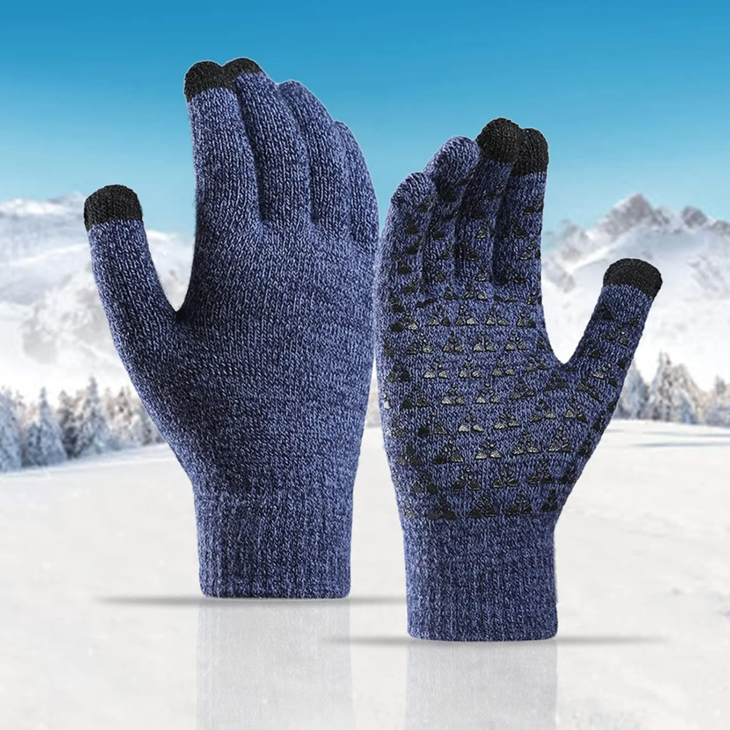Men Women Winter Gloves Upgraded Touchscreen Cold Weather Thermal Warm Knitted Glove for Driving Hiking