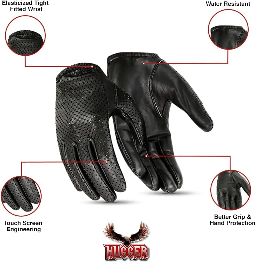 Men's Air Pro Sport Motorcycle, Driving, Police Patrol Summer Glove Water Resistant Leather