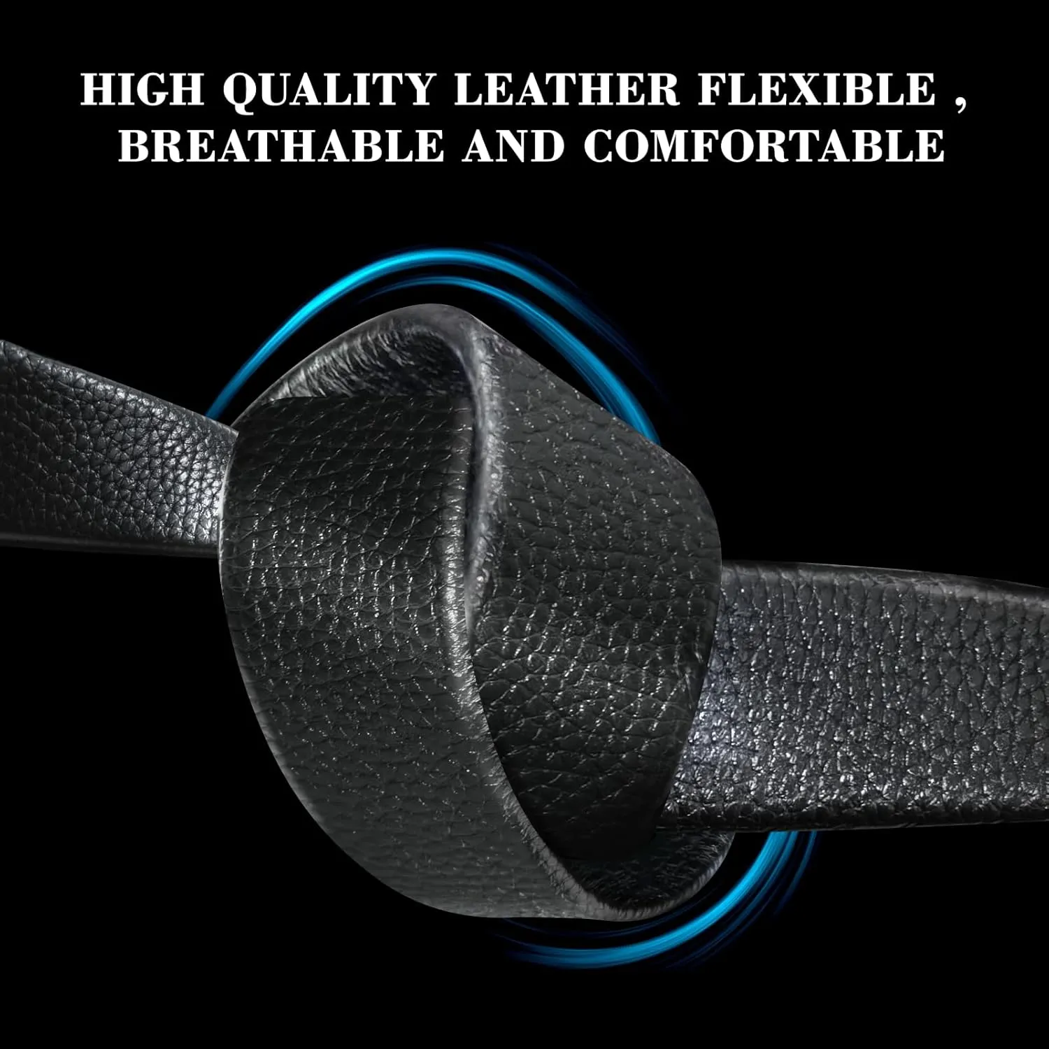 Men's Belt,Leather Ratchet Dress Belts with Sliding Adjustable Belts Dress Casual Jeans Comfort Trim to Fit