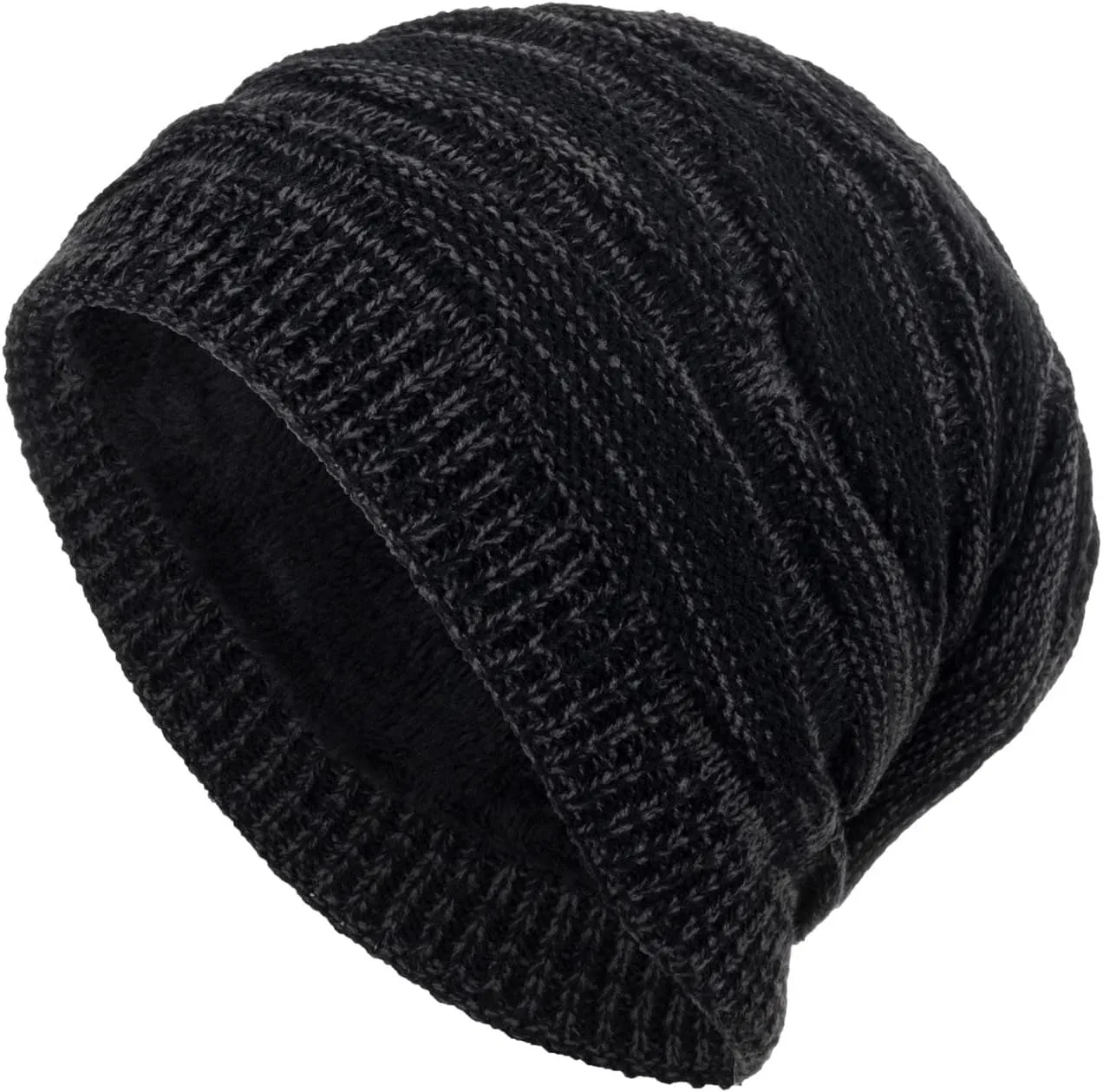 Mens Womens Winter Beanie Hat Scarf Gloves Set Knit Beanie Hat with Warm Fleece Lined Neck Warmer