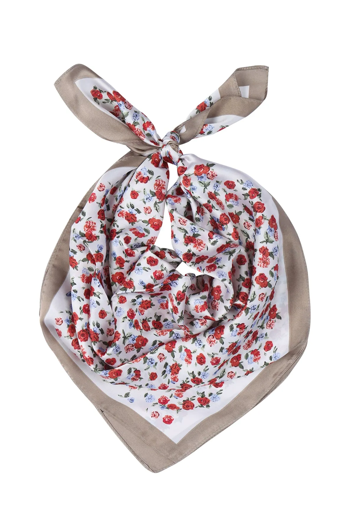 MINI FLORAL SILKY SQUARE SCARF