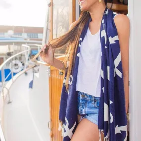 Nautical Anchor (Blue) / Scarf