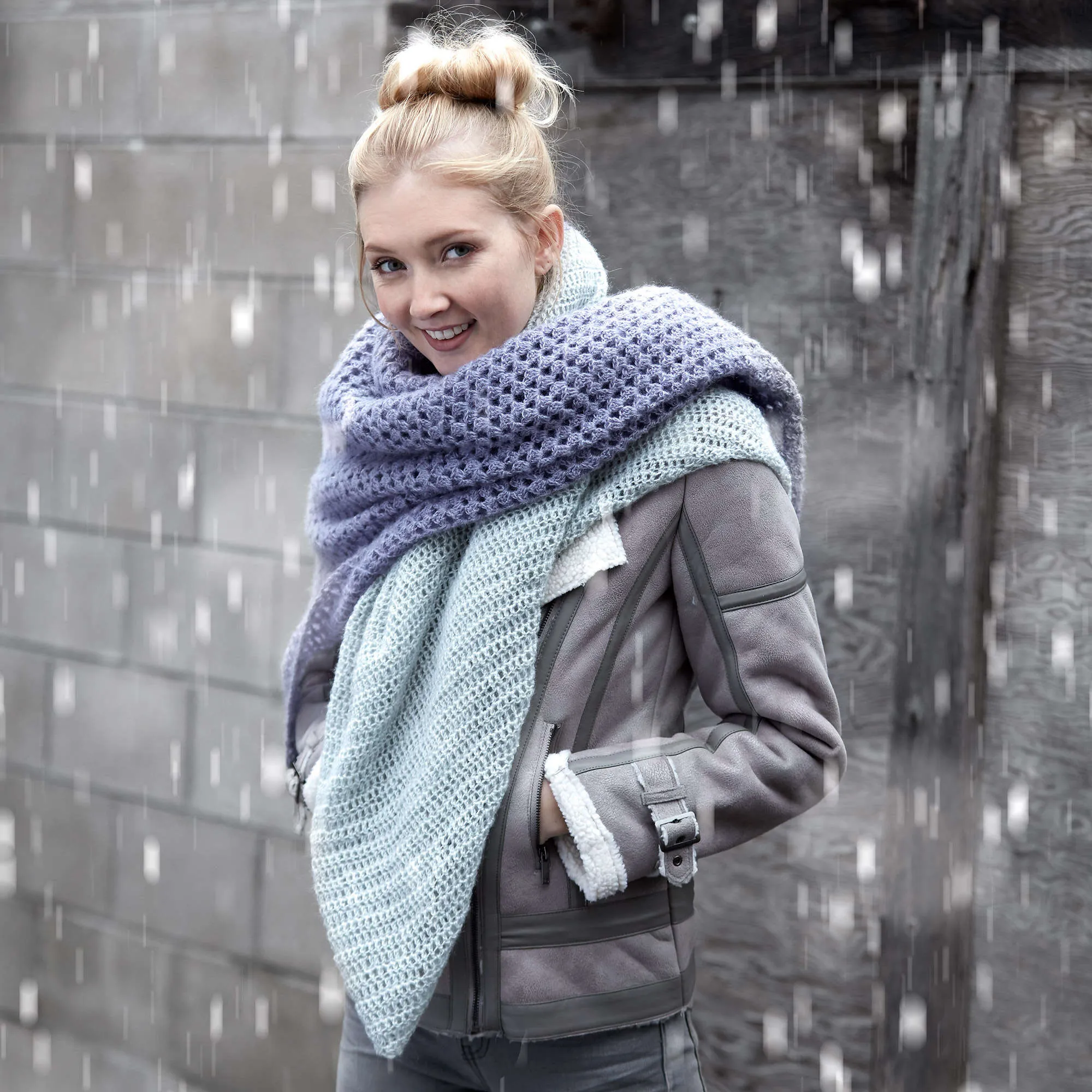 Patons Crochet Lace Blanket Scarf