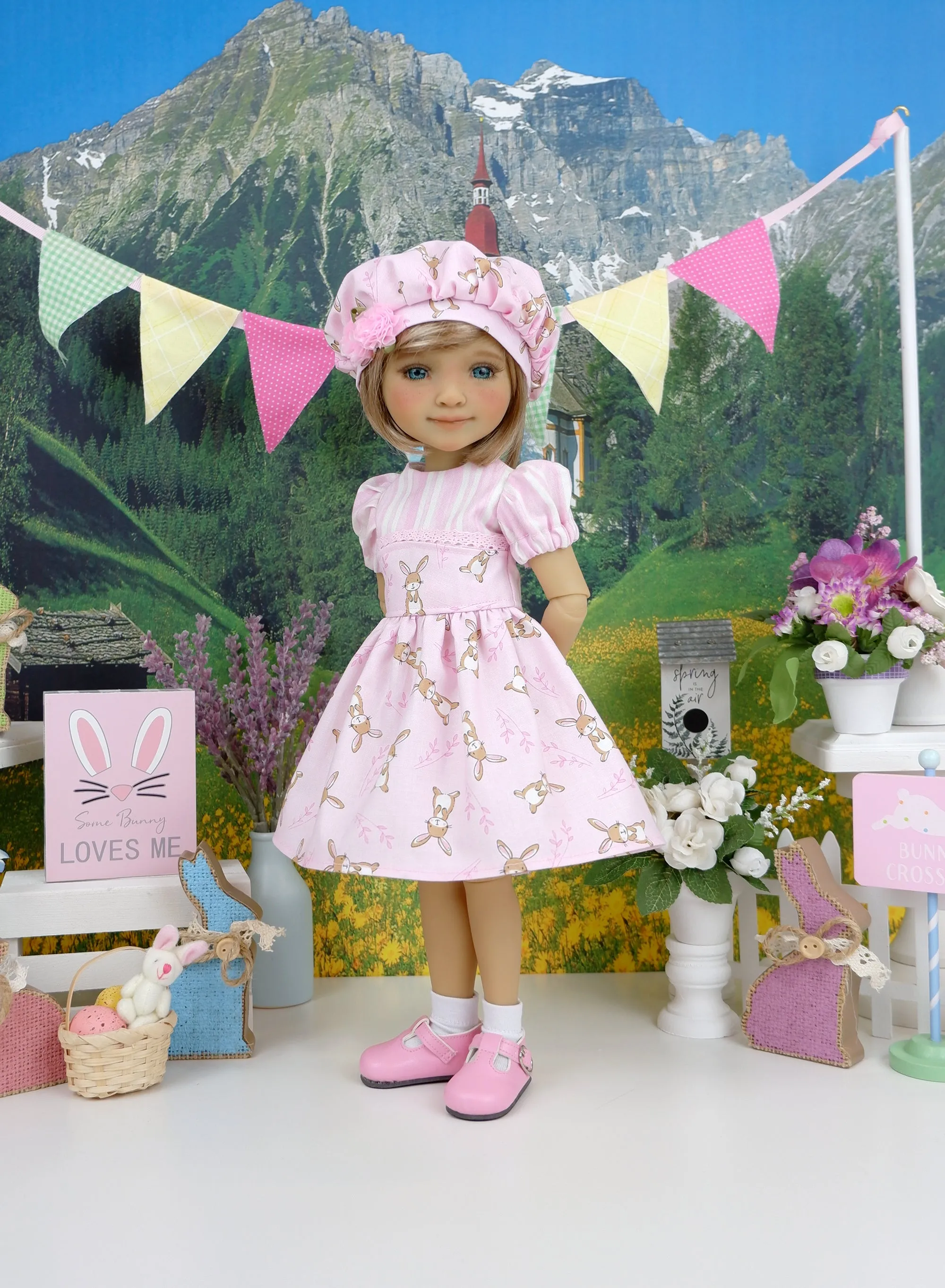 Pink Bunny - dress and shoes for Ruby Red Fashion Friends doll