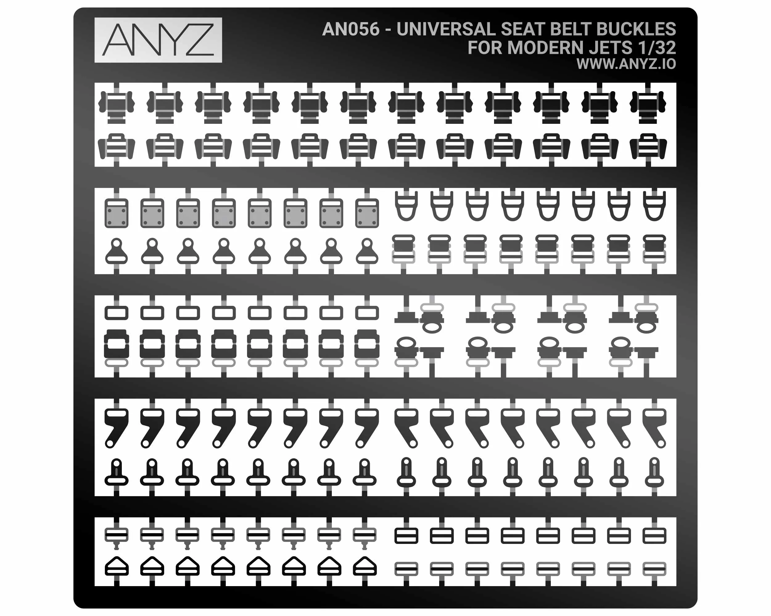 Universal Seat Belt Buckles for modern jets 1/32