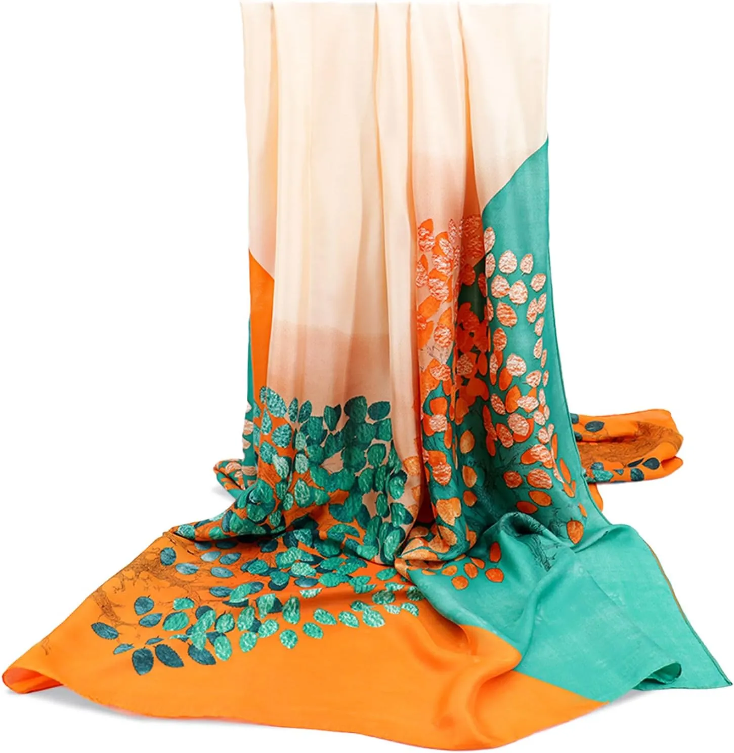 vimate 100% Large Silk Feeling Scarf-Women's Fashion Long Mulberry Silk Satin Neck Scarf Sunscreen Shawl Wrap Headscarf