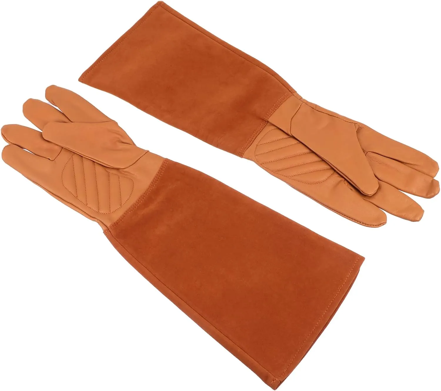 VOSAREA 1Pair Long Sleeve Protective Gardening Gloves Adjustable Wrist Work Gloves for Outdoor Use Durable Breathable Comfortable for Stab Scald Protection