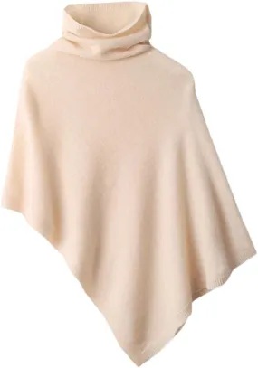Women Wool Turtleneck Pullover Shawls Knitted Irregular Soft Warm Loose Thin Sweater Coat