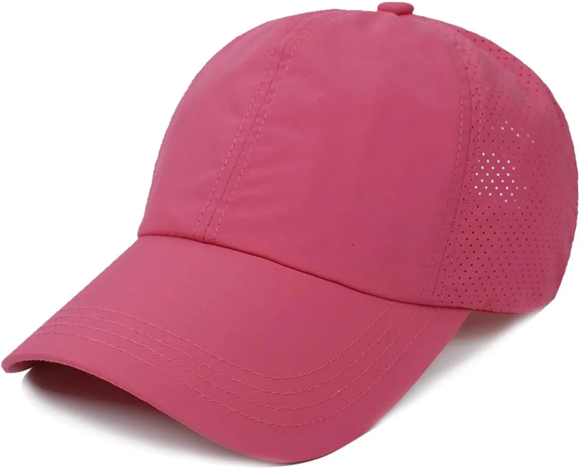Womens Criss Cross Ponytail Baseball Cap Adjustable Messy Bun Mesh Quick Drying Hat