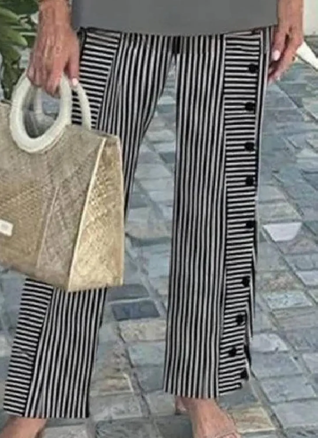 Women's Two Piece Outfits 2025 Summer Boho 3/4 Batwing Sleeve Crew Neck Pullover Top Print Wide Leg Pants Lounge Sets
