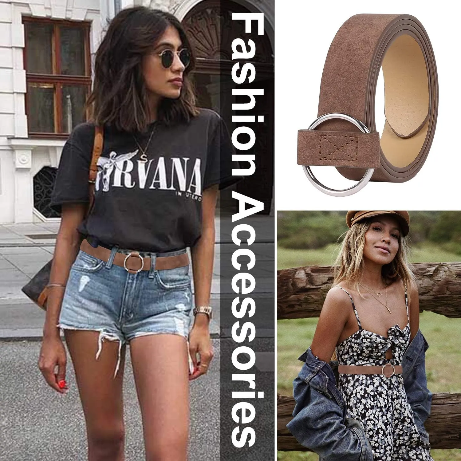 XZQTIVE Women Suede Belt Fashion Leather Belts With Silver Buckle Ladies Waist Belt For Jean Pant